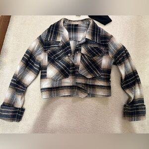 Windsor flannel crop jacket